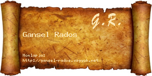 Gansel Rados névjegykártya